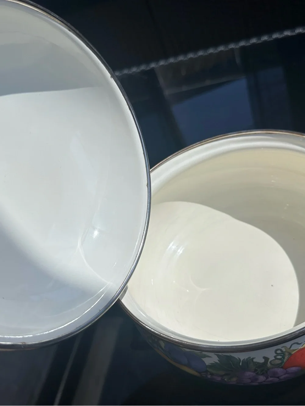 Cornucopia White Fruit-Print Covered Casserole Dish with Lid